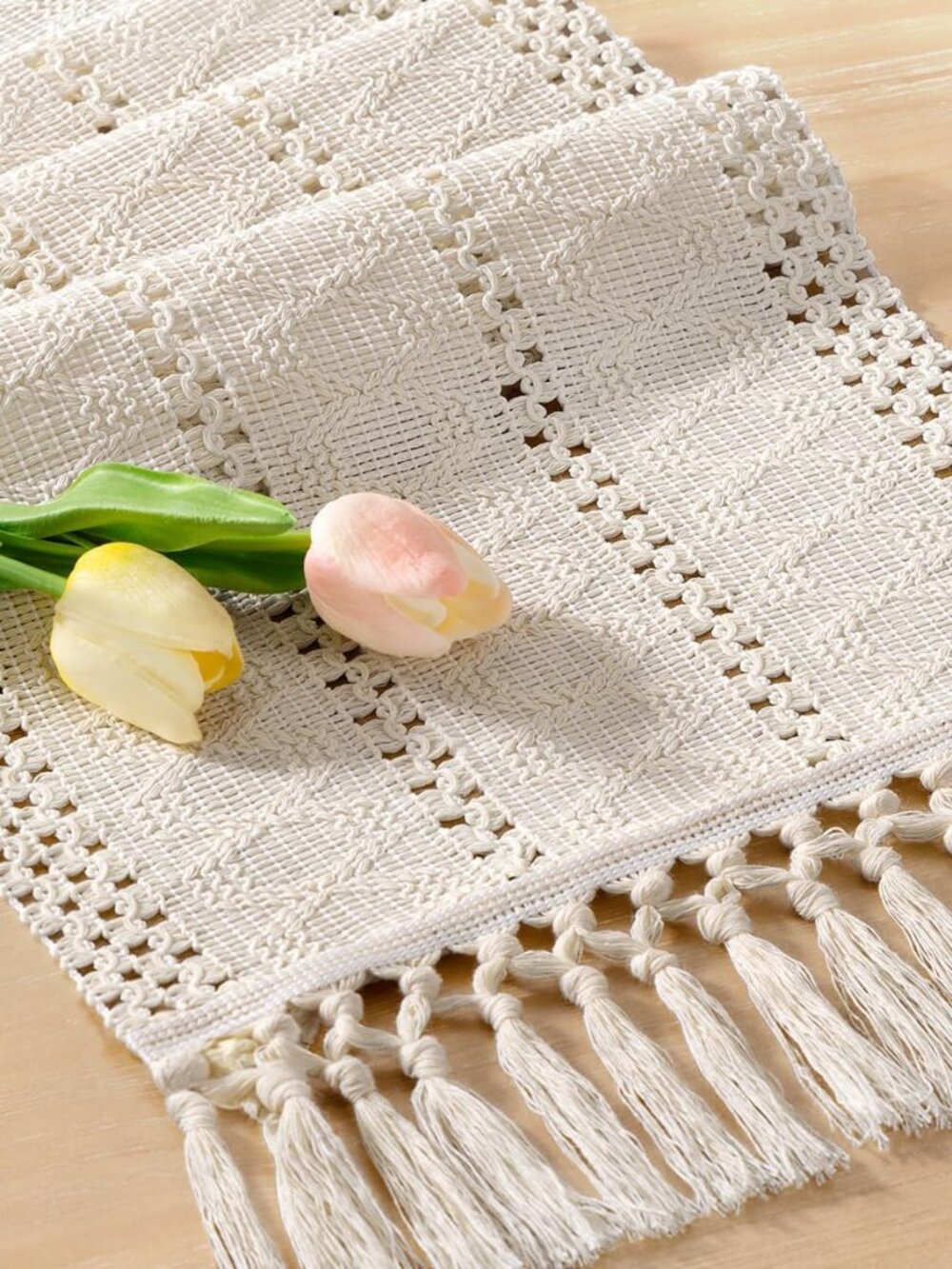 Boho Table Runner Fall Farmhouse Rustic Dining Dresser Scarf Home Decor